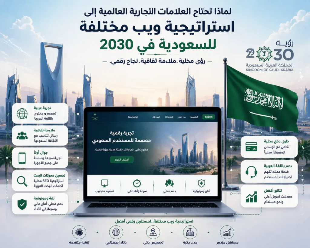 لماذا تحتاج العلامات التجارية العالمية إلى استراتيجية ويب مختلفة للمملكة العربية السعودية في عام 2030؟